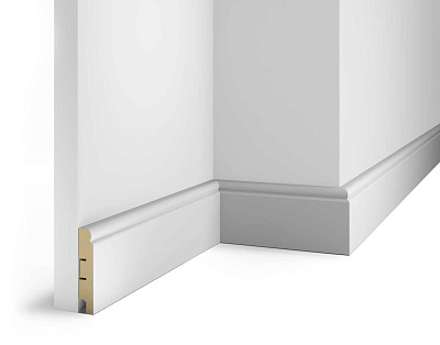Плинтус AP09, 80X16X2400 с пазом, Напольные плинтусы, Cosca Плинтус AP09, 80X16X2400 с пазом, Напольные плинтусы, Cosca