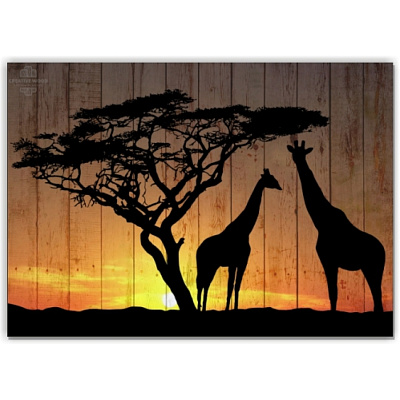 Картины Африка - Жирафы, Африка, Creative Wood